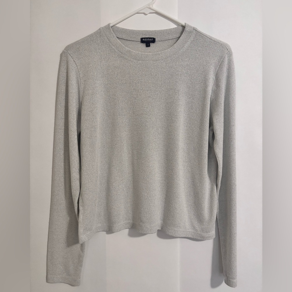 Bleusalt SPARKLE Gray Long Sleeve Crew neck Top 3